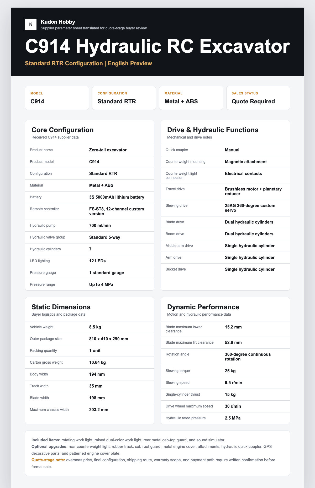C914 English parameter sheet